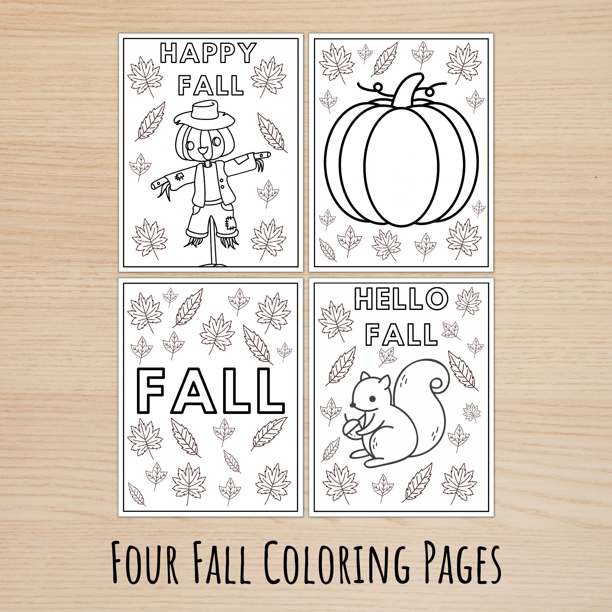 Fall Coloring Printables, Autumn Coloring Pages for Kids, Pumpkin