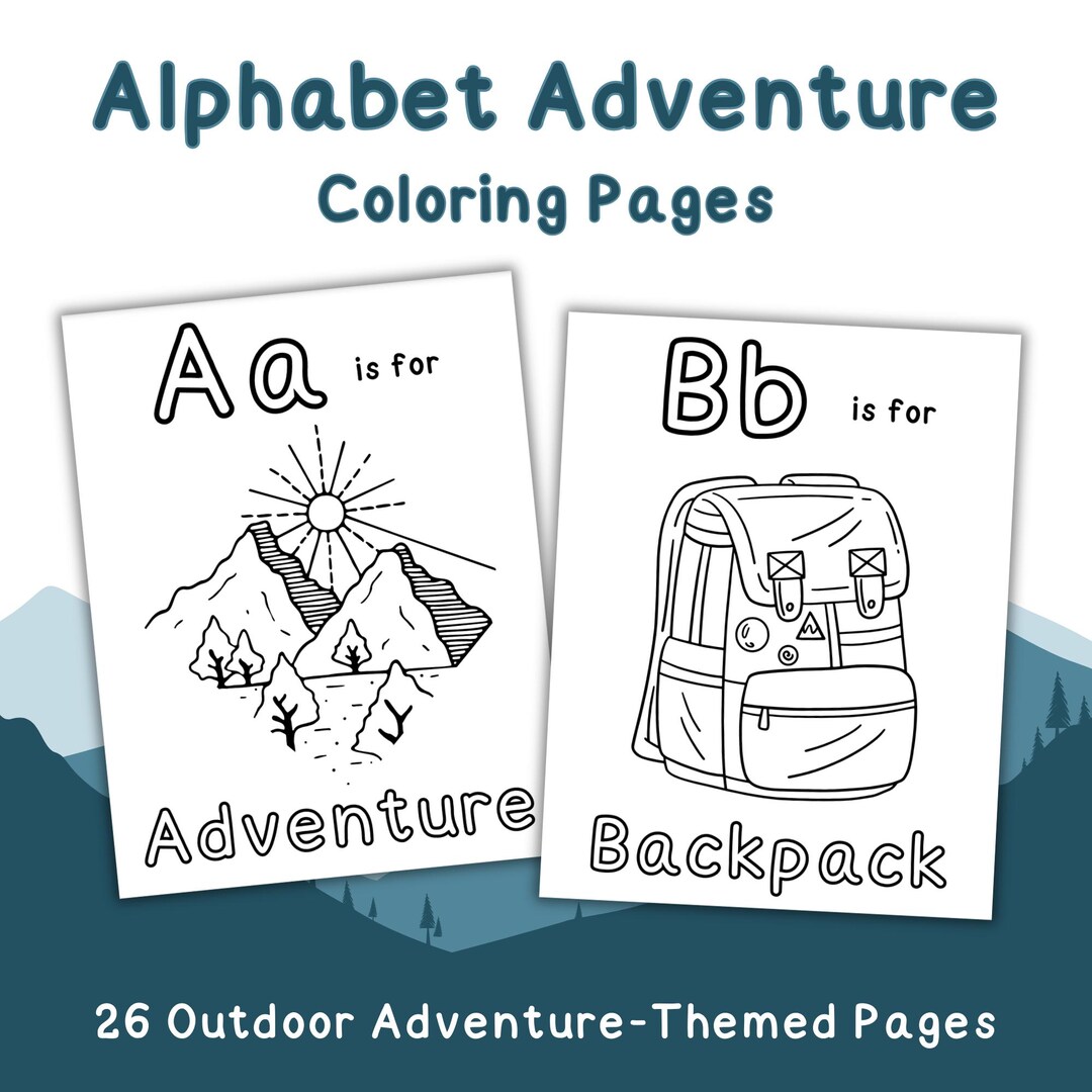 ABC Outdoor Alphabet Adventure Coloring Pages – Camping, Nature ...