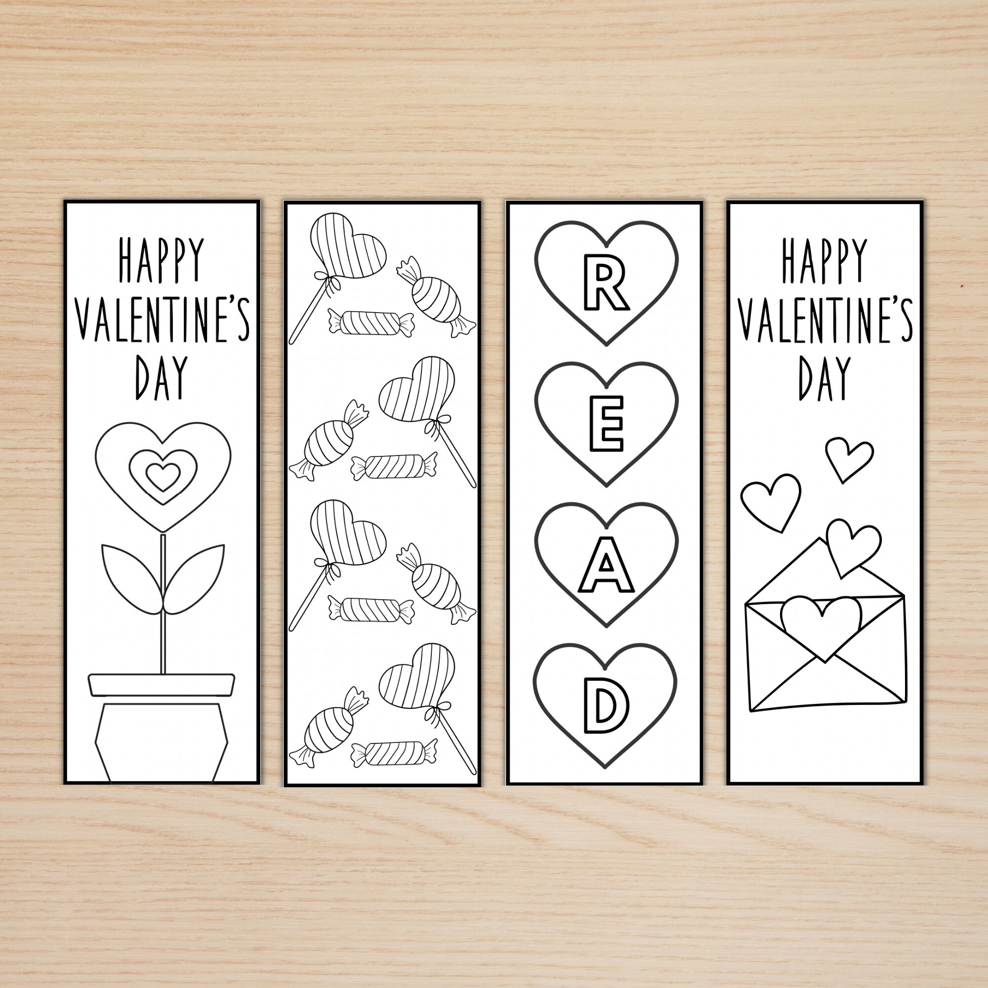Valentine s Day Printable Bookmarks Color Your Own Valentine Bookmark Valentine s Day Class