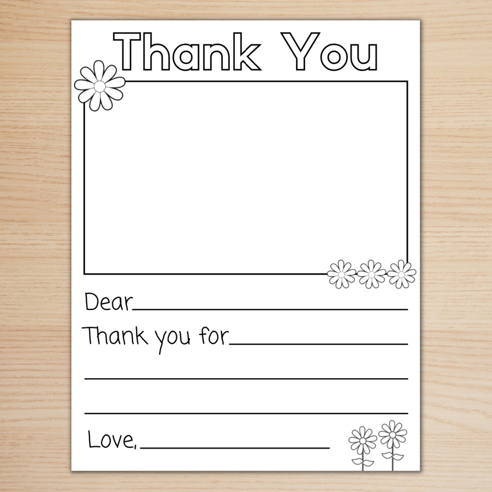 Thank You Printable, Kids Thank You Note, Fill in the Blank Thank You