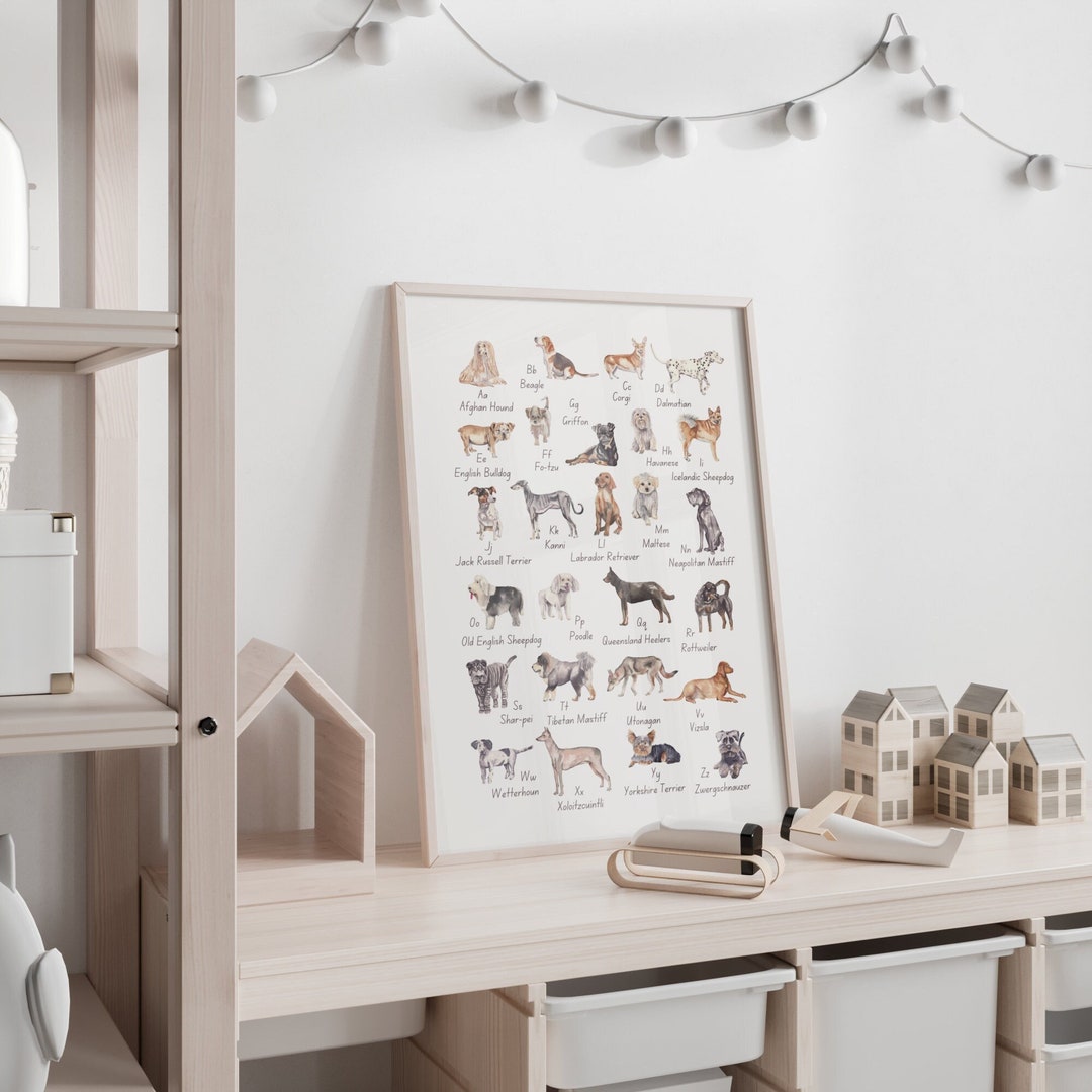 Dog Breed Alphabet Poster Dog Alphabet Poster ABC Animals Poster Dog ...