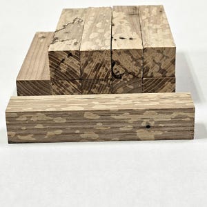 5 Pack of Spalted Wormy Ash pen turning blanks 3/4&quot; x 3/4&quot; x 5&quot; long.