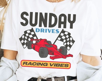 Race Car Shirt, Vintage Racing Shirt, Sunday Drives Shirt, Raceday shirt, racecar shirt, las vagas race shirt, race mom