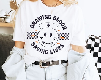 Nurse Halloween Shirt, Group Nurse Halloween Shirt, Vintage Halloween Shirt, Vampire Shirt