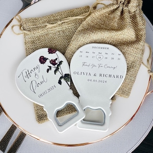 Personalized Bottle Opener Magnet Wedding Favors for Guests in Bulk - Bridal Shower Party Favors Custom Design Gifts