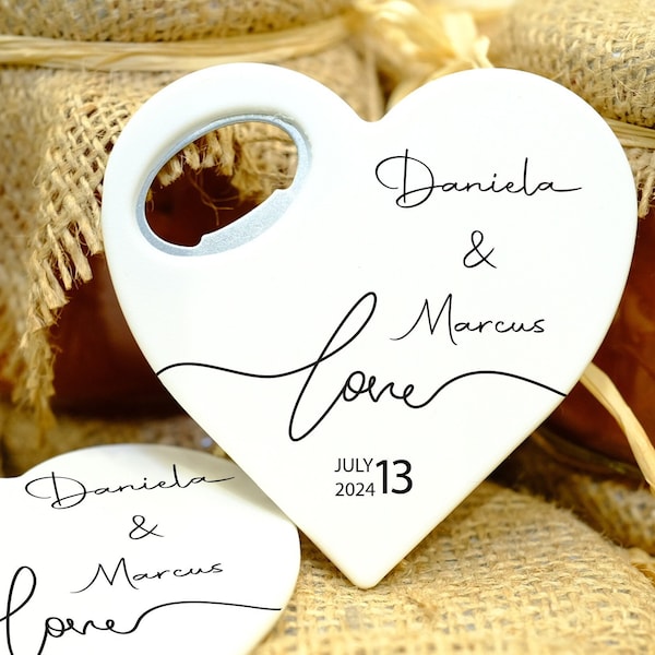 Cadeau de mariage ouvre-bouteille coeur personnalisé - Cadeaux de mariage pour invités - Cadeaux de mariage pour invités en vrac, cadeau de mariage