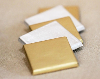 Silver or Gold Foil Milk Chocolate Neapolitans Chocolate Squares, Wedding Chocolate, Chocolate Wedding Favors