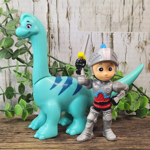 PAW PATROL COLLECTIBLE figure Rescue Knights Ryder figure or Paw Patrol Dino Rescue Zuma Brontosaurus Dinosaur. Kids gift idea. Cake topper.