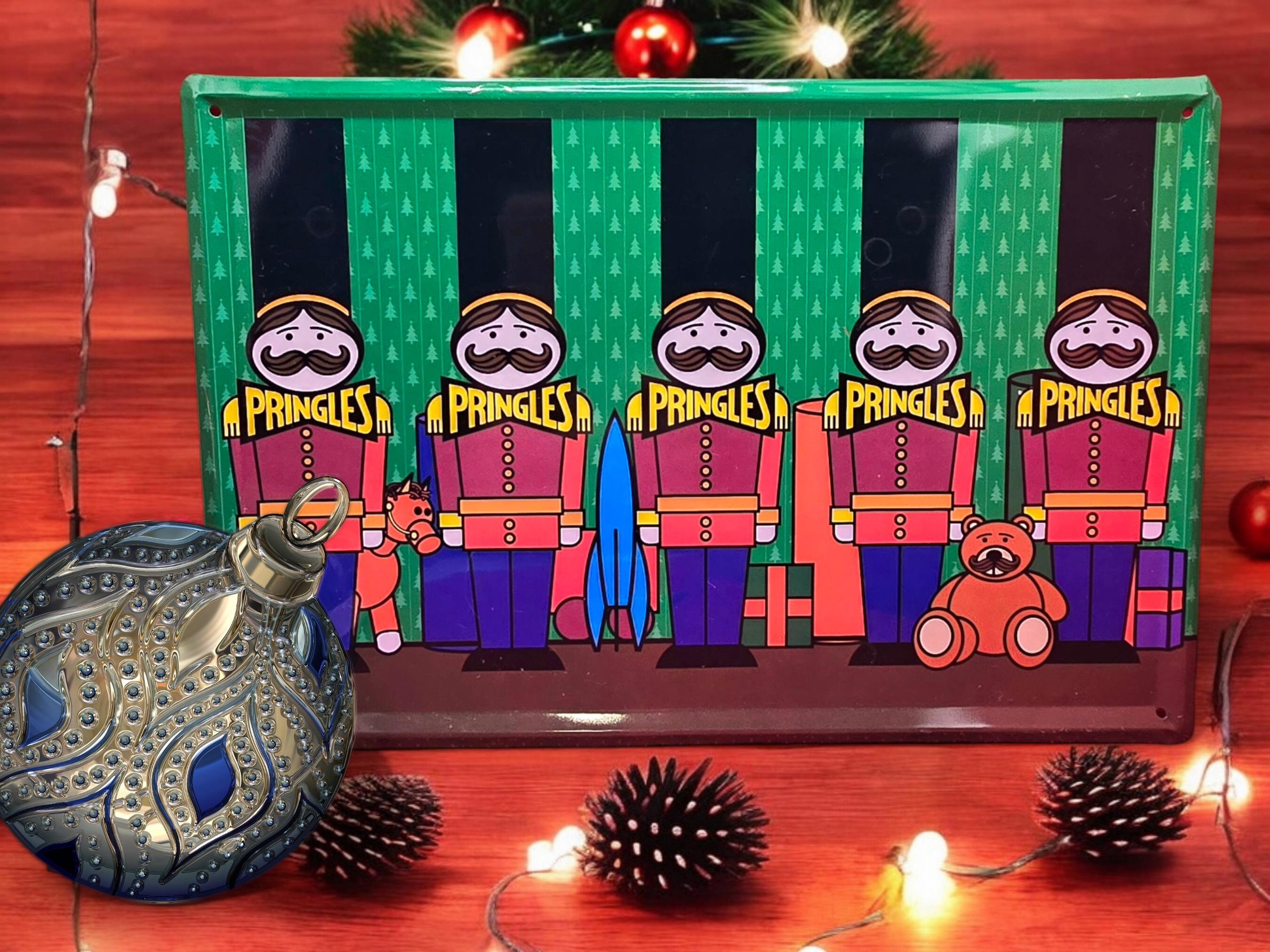 Pringles Christmas Tin Sign Holiday Toy Soldiers Retro Advertising