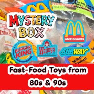 Vintage Fast Food Toy Mystery Box – 3 or 5 Sealed Toys – McDonald’s Burger King Wendy’s 1980s 1990s Promo Collectibles