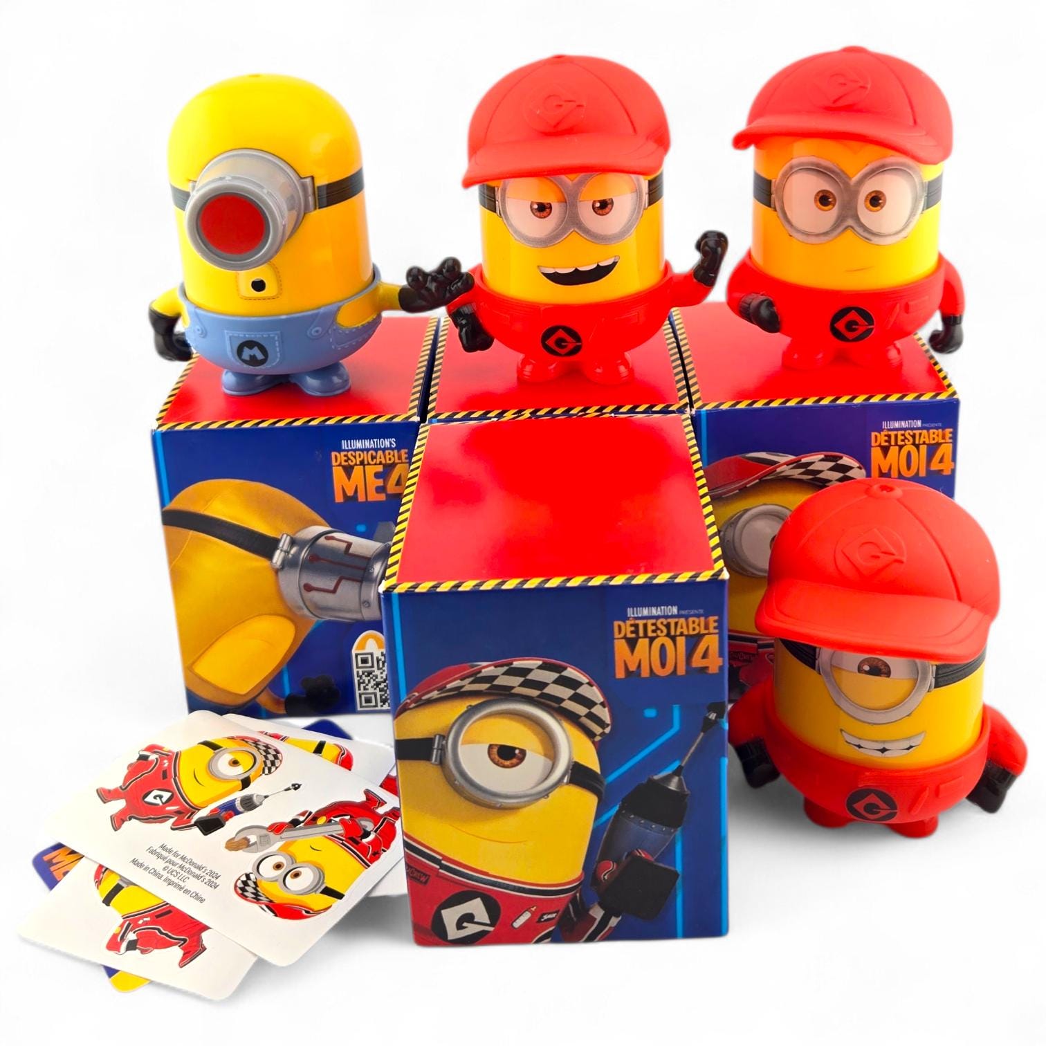 Minions Happy Meal Toy Bundle Set of 4 Mcdonalds Despicable Me 4