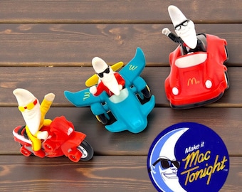 Mac Tonight Moon Man Happy Meal Set – 1988 Vintage – Collectible Gift