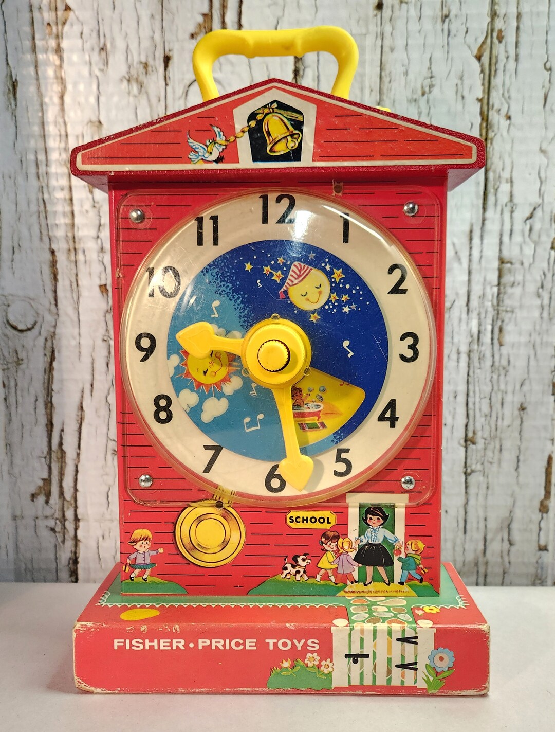 FISHERPRICE Teaching Clock Musical Box 1968. Fisherprice Original 998