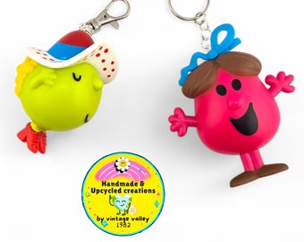 Upcycled Toy Keychains – Little Miss Series – Collectible Gift