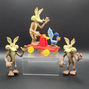 Looney Tunes Wile E. Coyote & Roadrunner, 1989 Warner Bros, McDonalds Happy meal kids toys. Wile E. alone OR on the train handcar railroad