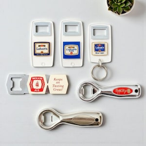 Labatt's & Molson 1970s–80s Vintage Bottle Openers – Canadian Beer Promo Bar Collectibles – Retro Home Bar Decor Gift