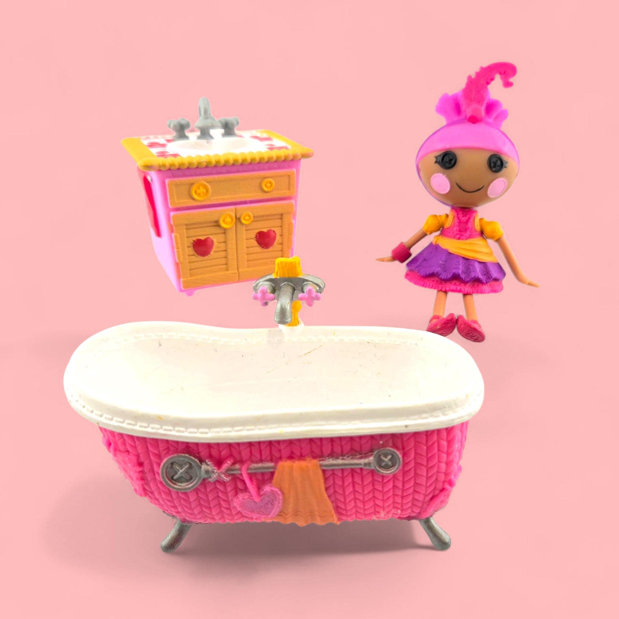 Lalaloopsy Mini Doll Bathtub & Sink – Bathroom Playset Lot – MGA