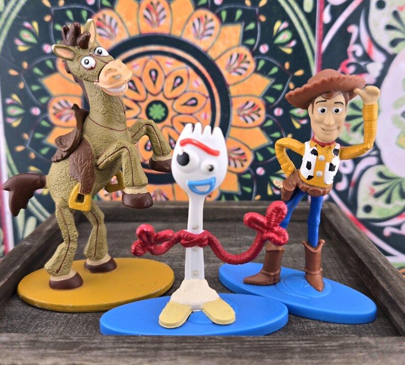 TOY STORY Collectible Figure Bullseye, Woody and Fork. Price is for the
