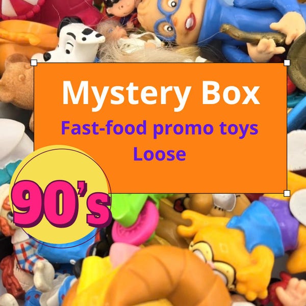 Vintage Fast Food Toys Mystery Box 1980s 1990s McDonalds Burger King Wendys