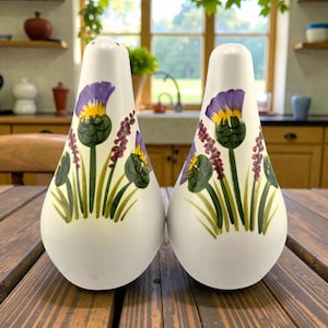 E. Radner Ceramic Salt Pepper Shakers – English Floral Tableware – Collectible Gift