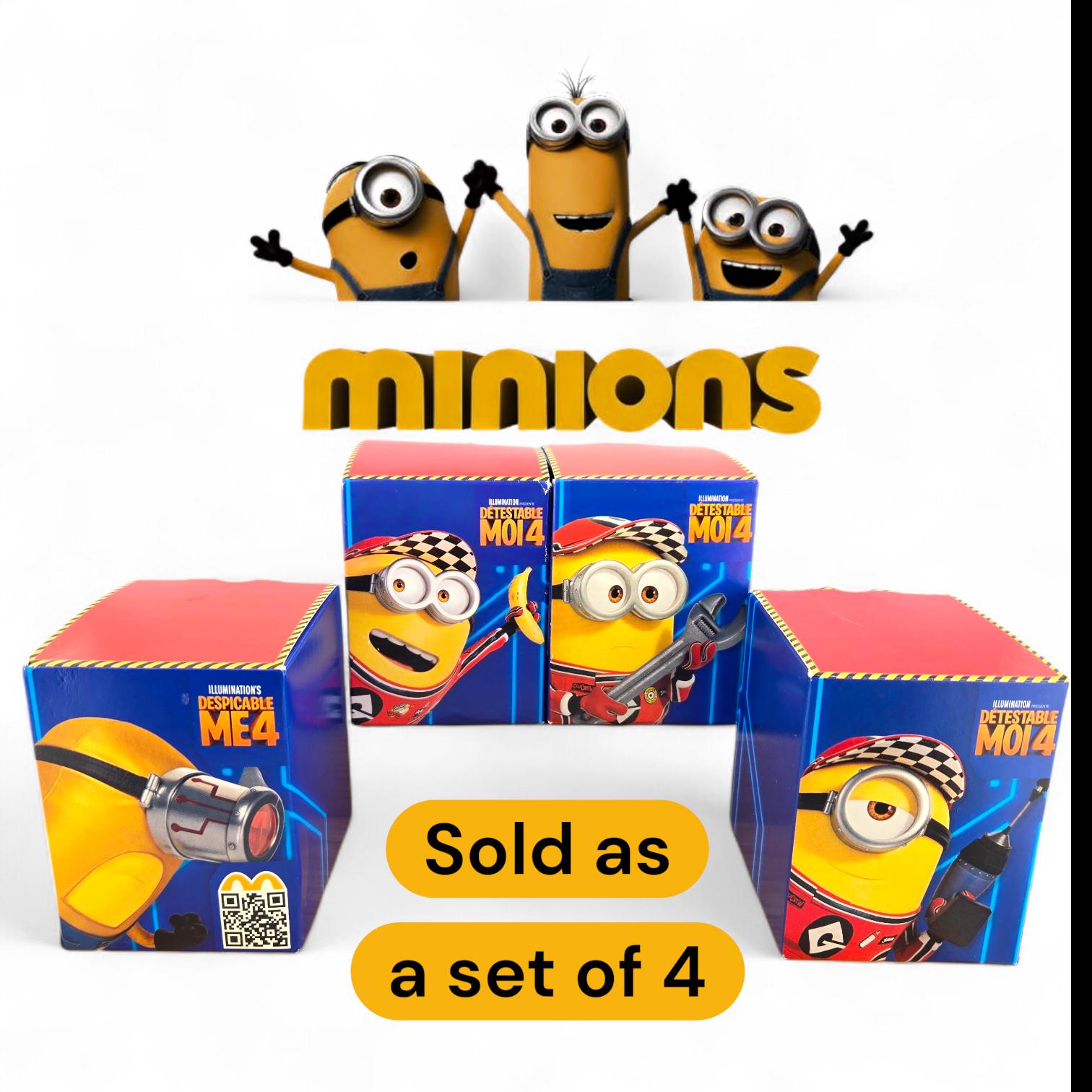 Minions Happy Meal Toy Bundle Set of 4 Mcdonalds Despicable Me 4