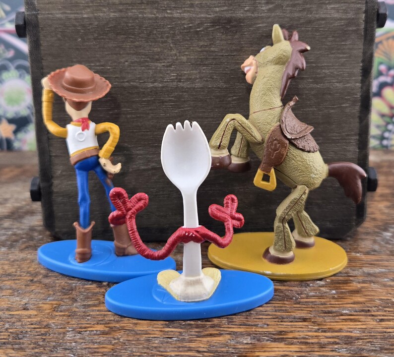 TOY STORY Collectible Figure Bullseye, Woody and Fork. Price is for the