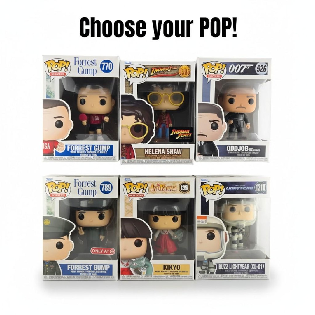 Funko Pop Choose Your POP! Forrest Gump, Buzz Lightyear, Kikyo, Oddjob ...