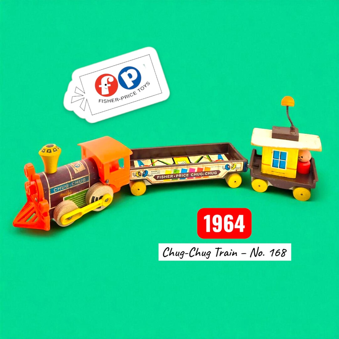 Vintage Fisher-price Chug-chug Train – No. 168 – 1964 Pull Toy – Wood ...