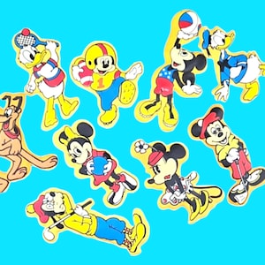 Vintage Disney Puffy Magnets Set – 1970s Mickey Mouse, Donald Duck, Goofy, Pluto, Minnie – Retro Fridge Collectibles