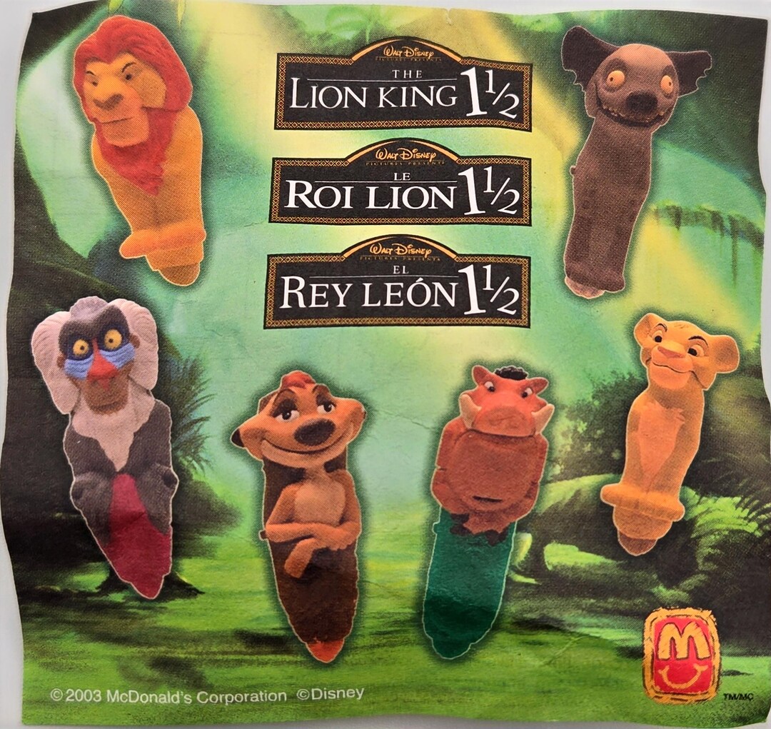 Lion King Finger Puppets Lot – Mcdonald’s Disney Happy Meal 2003 ...