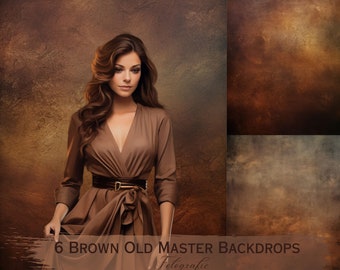 6 Brown Old Master Backdrops, Photoshop Background Overlays, Fine Art Textures, Studio Backdrops Overlays