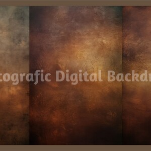 May include: Three digital backdrop images with a brown, textured, and slightly faded look. The images are seamless and can be used for photography or graphic design.