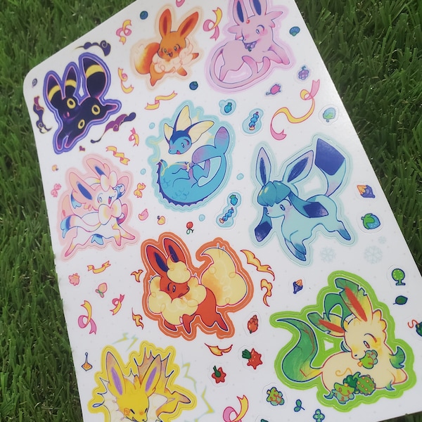 Eeveelutions // Foglio di adesivi in vinile