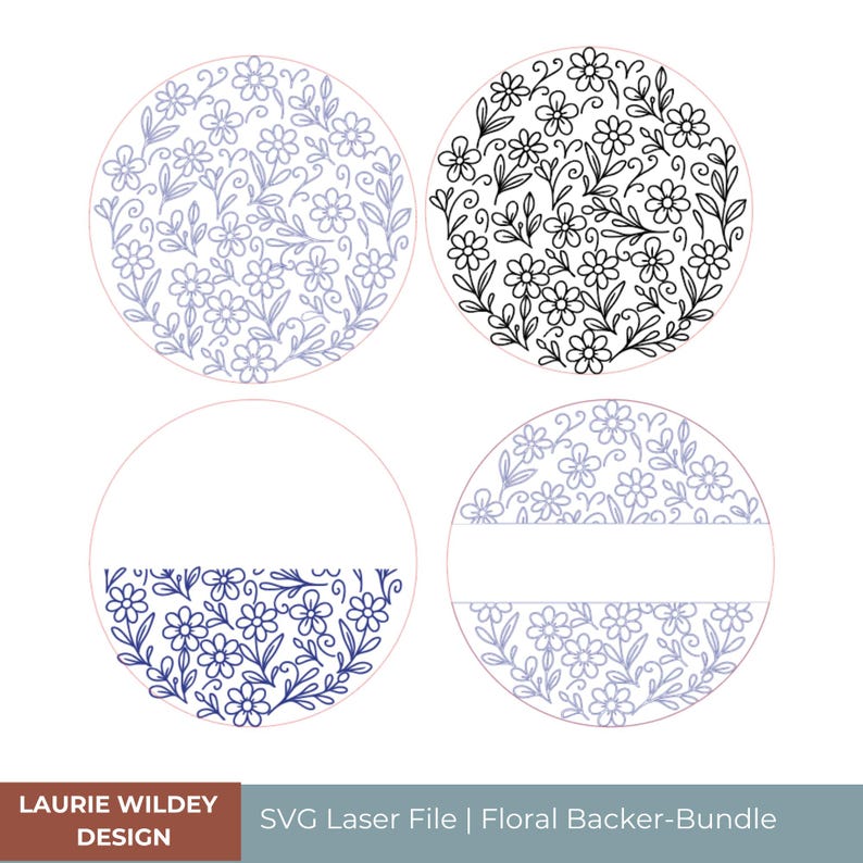 Lauri Svg Floral Laser Cut Sign | SVG Bundle | Round Backer Designs - Etsy