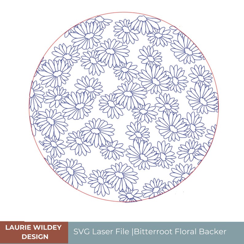 Lauri Svg SVG | Bitterroot Flower Backer SVG | Laser Cut Round Sign Pattern ...