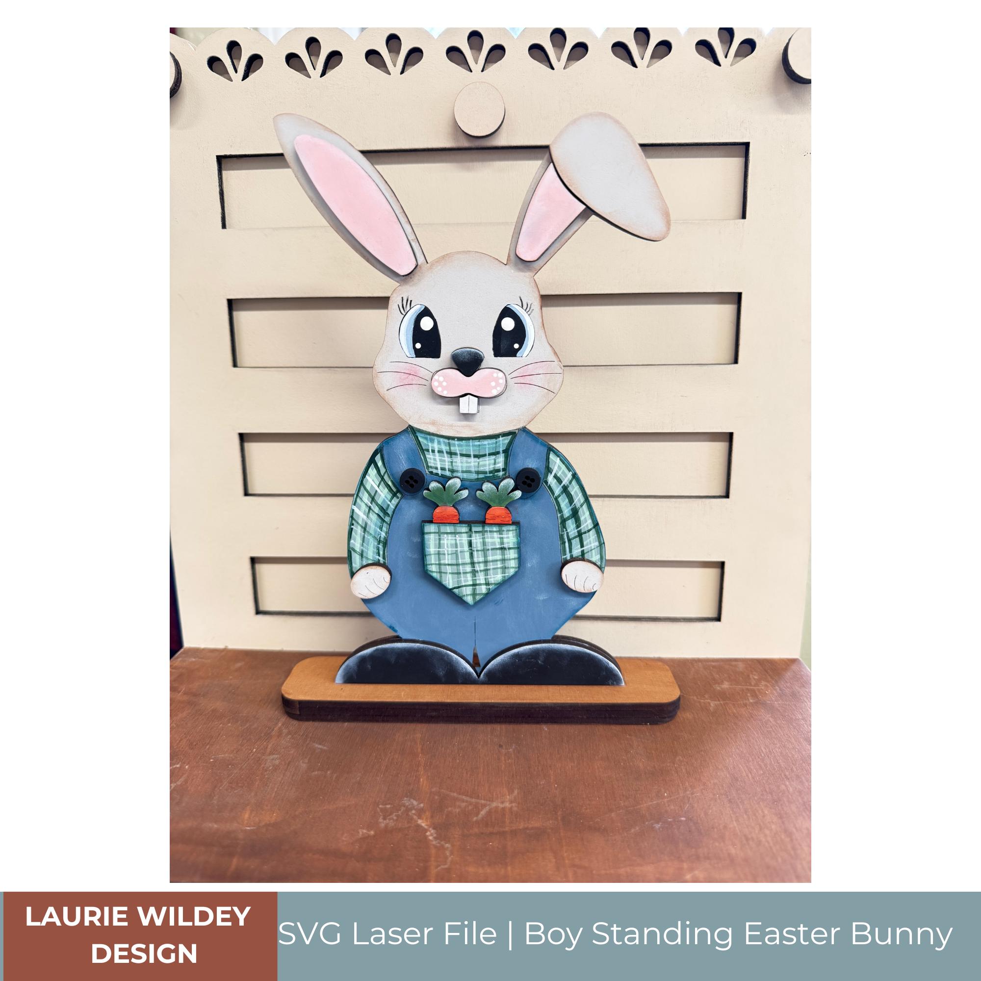 Layered Easter Bunny SVG | Spring Shelf Sitter Laser Cut File - Etsy