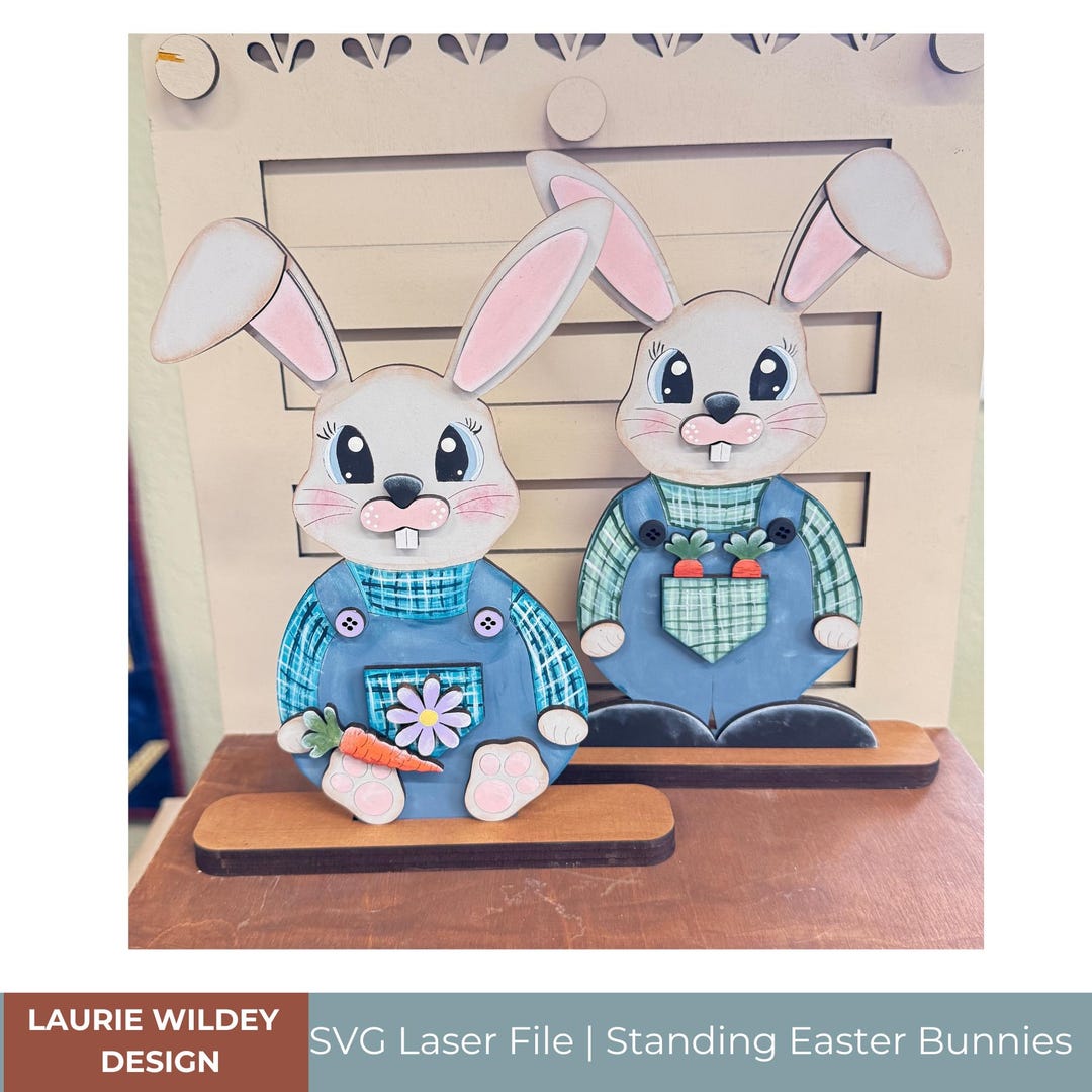 Layered Easter Bunny SVG | Spring Shelf Sitter Laser Cut File - Etsy
