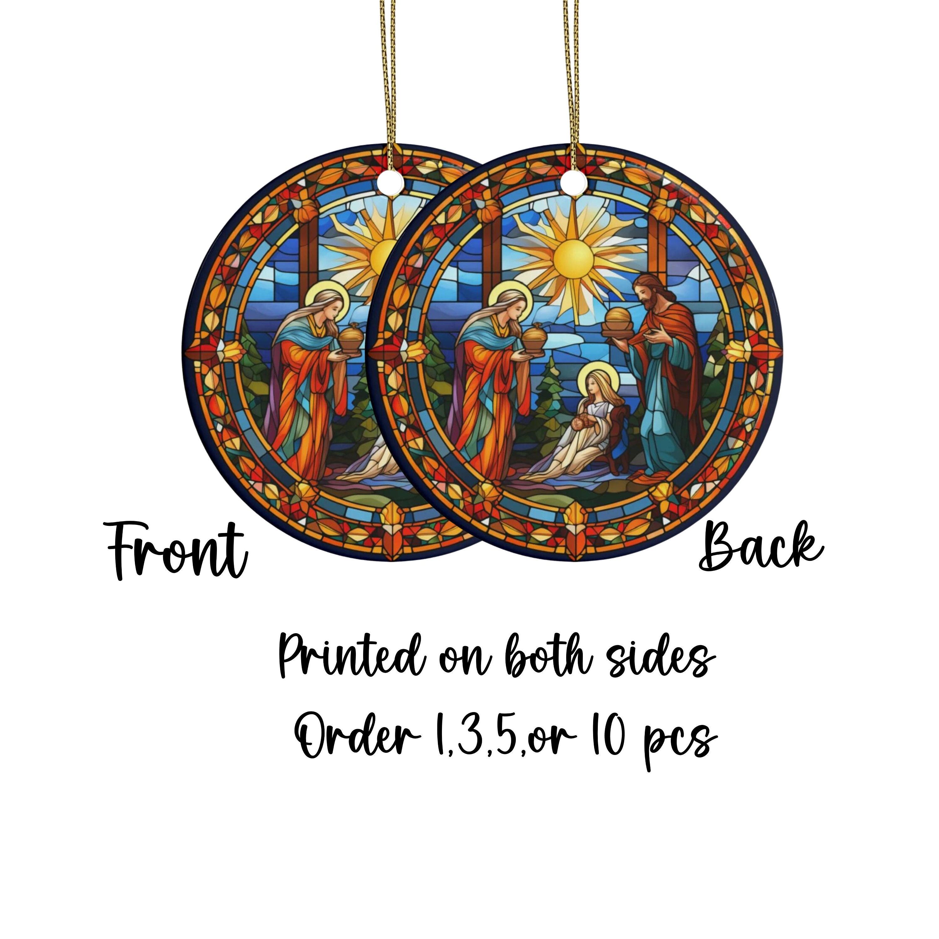 Nativity Story Ornament, Stained Glass Christmas Ornaments, Unique ...