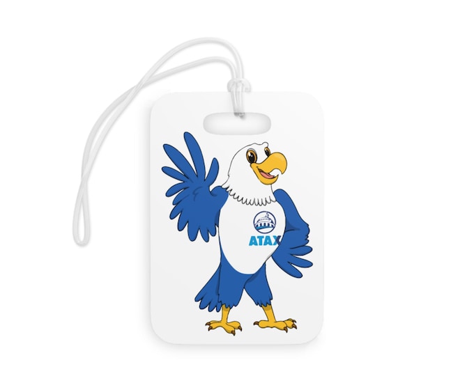 Fun Eagle Luggage Tags, Travel Accessory for Students, Personalized Bag Tags, School Pride Gifts, Vacation Essentials, ATAX Design