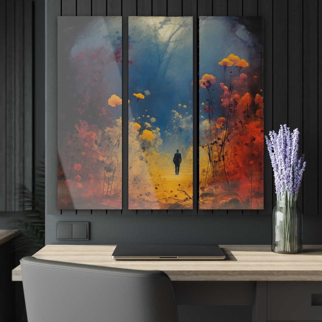 Acrylic Prints Wall Art Panels Orange Yellow Flowers and Etsy