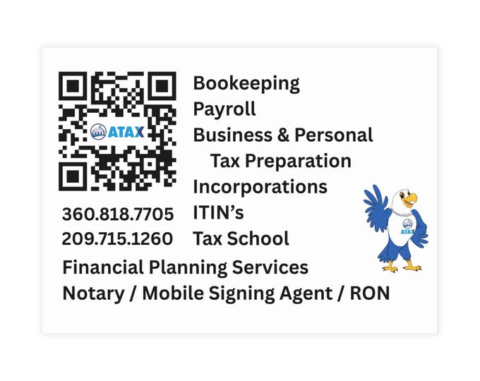 Atax Business Postcard Bundle, Custom Marketing Cards for Tax Services, Professional Networking, Business Promotions, Office Supplies