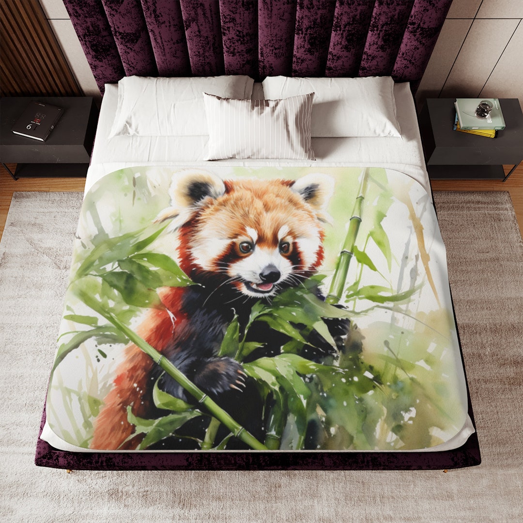 Sherpa Fleece Blanket, Red Panda, Blanket Gift, Gift for Grandma, Gift