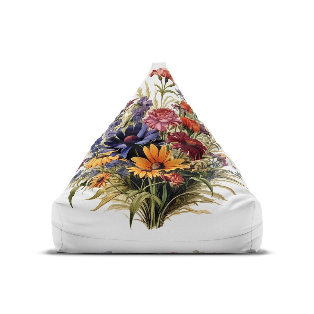 Bean Bag Cover Wild Flowers Bean Bag Chair Cover Gift for Etsy