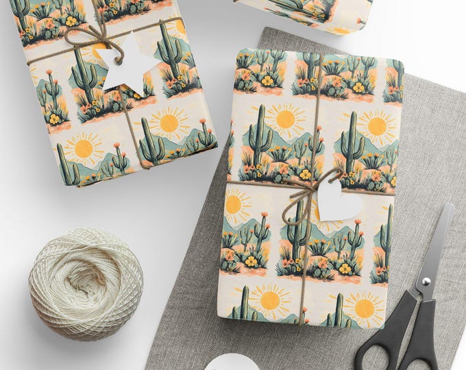 Cactus Wrapping Papers, Birthday Wrap, Mom, Sister, Cactus Lover, Cacti, Grandma, Niece, Daughter, Sister-in-law, Mother-in-law, Mothers Day