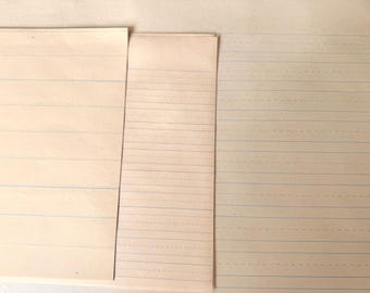 Vintage linierte Grundschulpapiere. (3 Größen, 5 Bogen je)