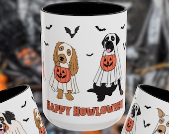 Halloween Ghost Puppies Ceramic Mug, Dog Lover Gift