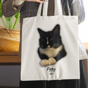 Custom Pet Tote Bag, Custom Dog Tote Bag, Tote Bag for Dog, Tote Bag for Cat, Personalized Pet Tote, Custom Dog Lover Gift, Pet Memorial