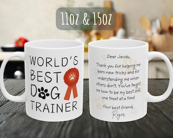 Personalized Dog Trainer Mug: Custom Thank You Gift (11oz & 15oz)