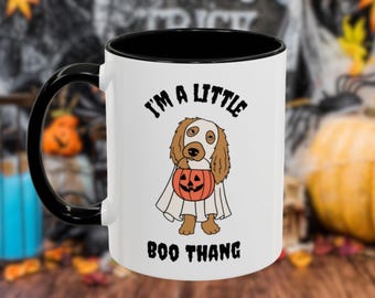 Halloween Dog Mug: Ghost Puppy 'Boo Thang' Ceramic Coffee Mug