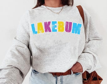 Lake Bum PNG SVG, Trendy Lato Png, Kolorowy Jasny Neon Jezioro Koszulka Projekt Jezioro Png